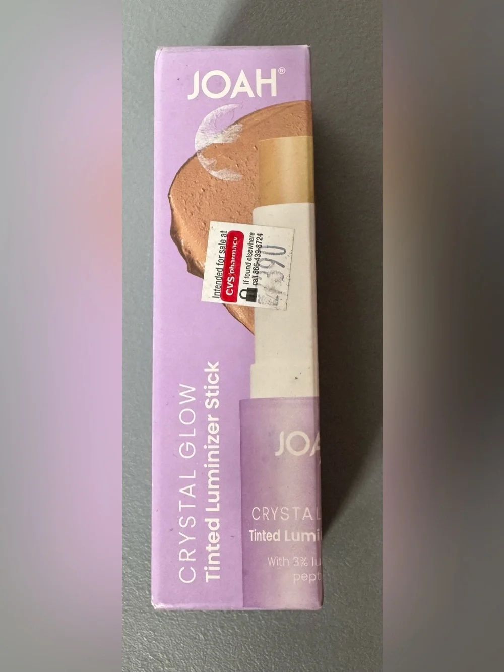 JOAH Crystal Glow Tinted Luminizer Stick Lavender Packaging fair to light FC050